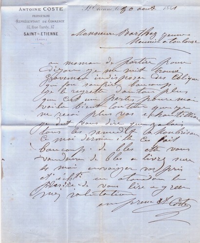 Saint etienne lettre antoine - lettre,